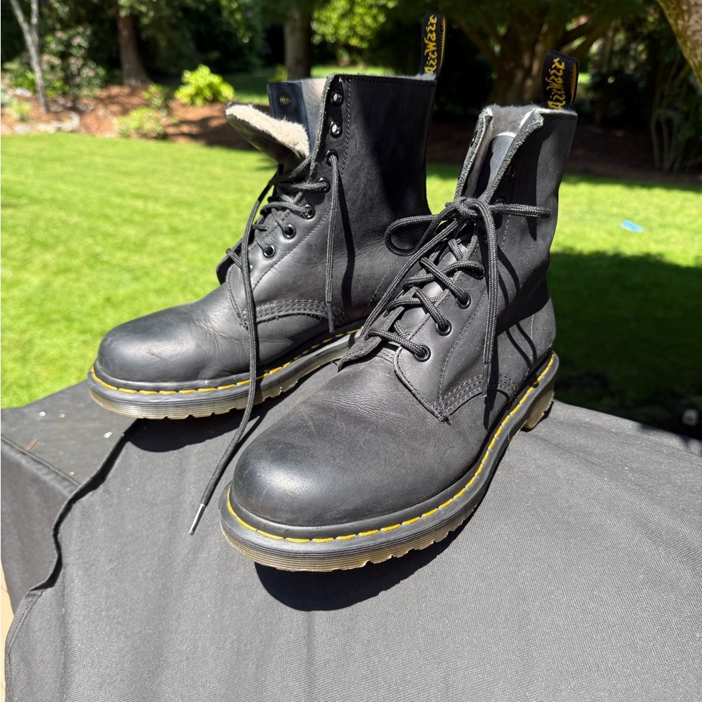 Dr. Martens Black Leather Boots, women size 10